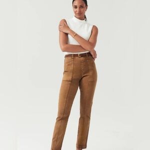 NWOT Spanx | Stretch Straight Leg Twill Pants in Acorn SZ M